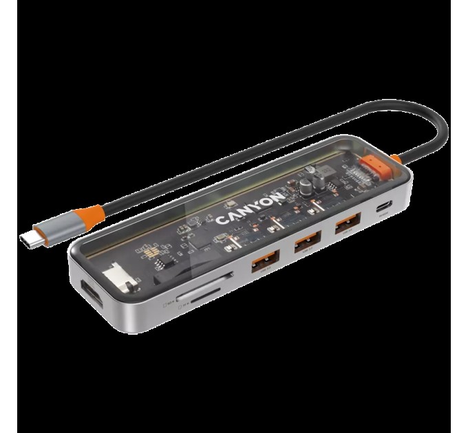 Хаб 7-в-1 мультипорт USB Type-C DS-13 Canyon (CNS-TDS13)