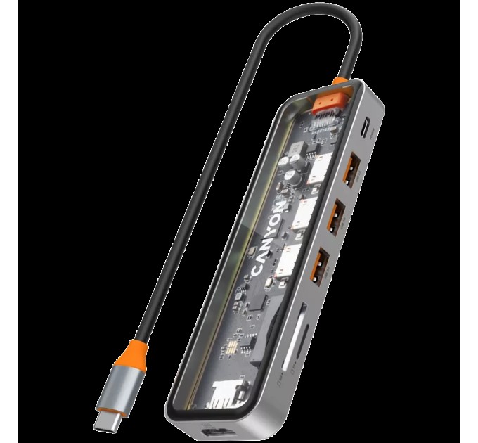 Хаб 7-в-1 мультипорт USB Type-C DS-13 Canyon (CNS-TDS13)