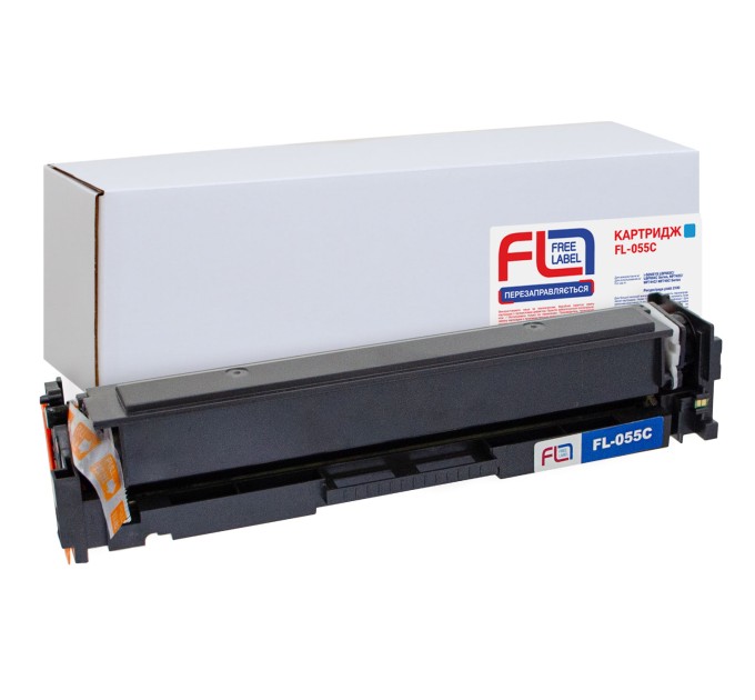 Картридж сумісний Canon 055 блакитний Free Label (FL-055C)