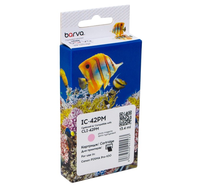 Картридж сумісний Canon CLI-42PM (6389B001) 900 арк, фото пурпуровий Barva (IC-42PM)