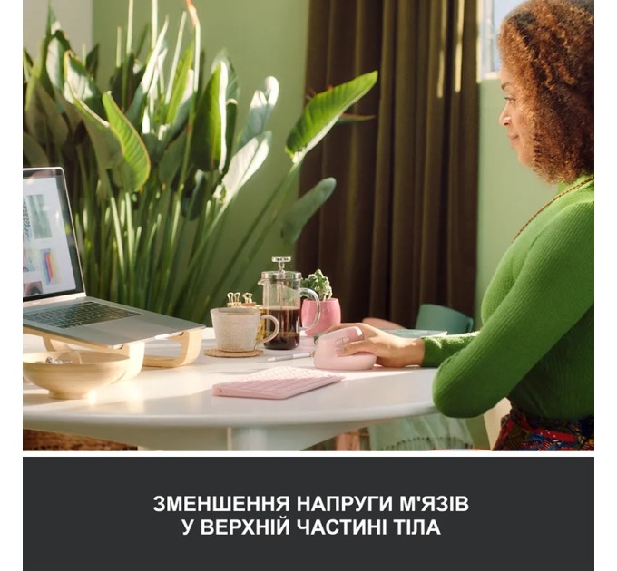 Миша бездротова WL/BT Lift Vertical Ergonomic, рожева Logitech (910-006478)