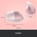 Миша бездротова WL/BT Lift Vertical Ergonomic, рожева Logitech (910-006478)