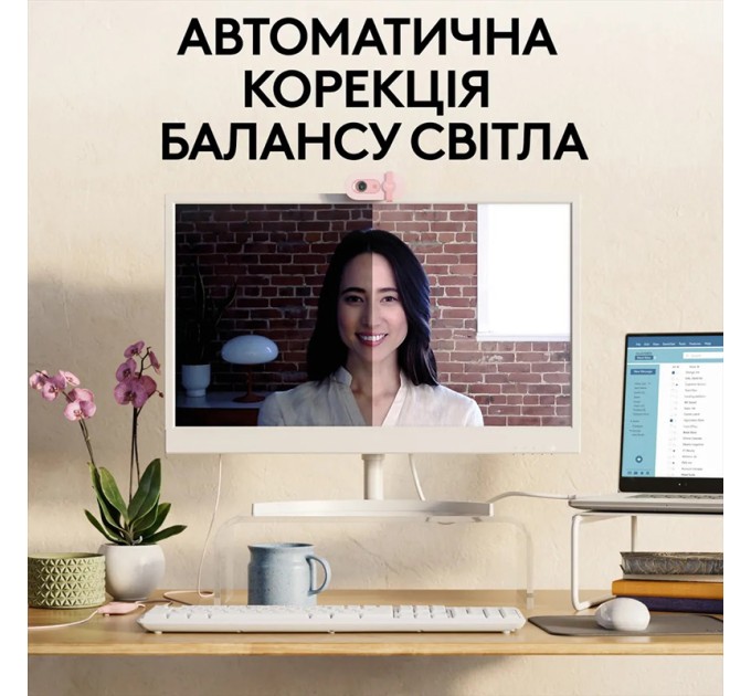 Веб-камера Brio 100, рожева Logitech (960-001623)