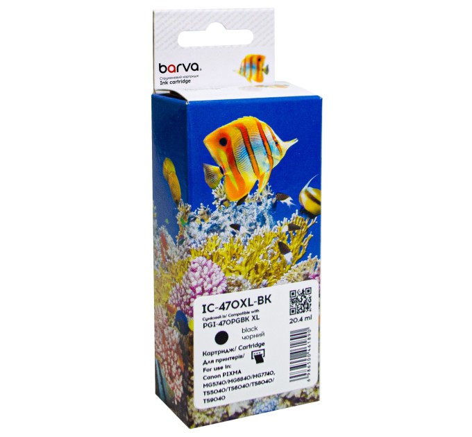 Картридж сумісний Canon PGI-470PGBK XL (0321C001) 500 арк, чорний Barva (IC-470XL-BK)