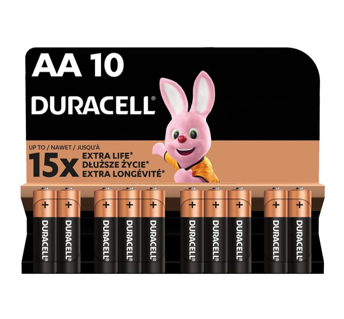 Батарейка LR06-АА лужна, MN1500, блістер, 10 шт. Duracell (5016485/5015246/5014476/5006461)