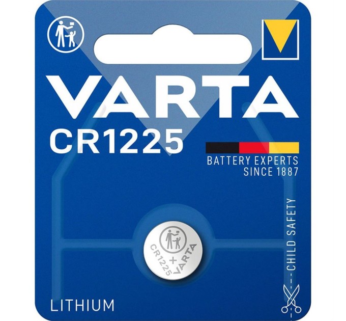 Батарейка CR1225 літієва, блістер, 1 шт. Varta (06225101401)