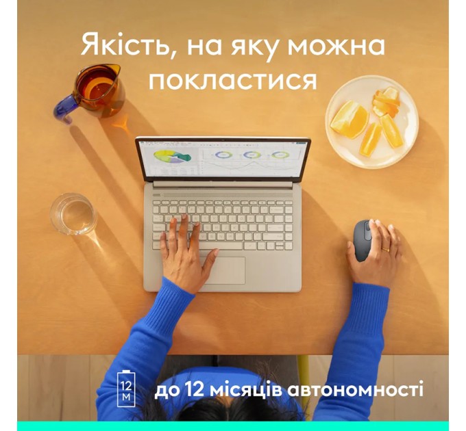 Миша бездротова M196, графітова Logitech (910-007459)