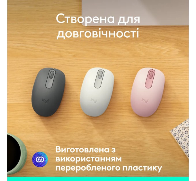 Миша бездротова M196, біла Logitech (910-007460)