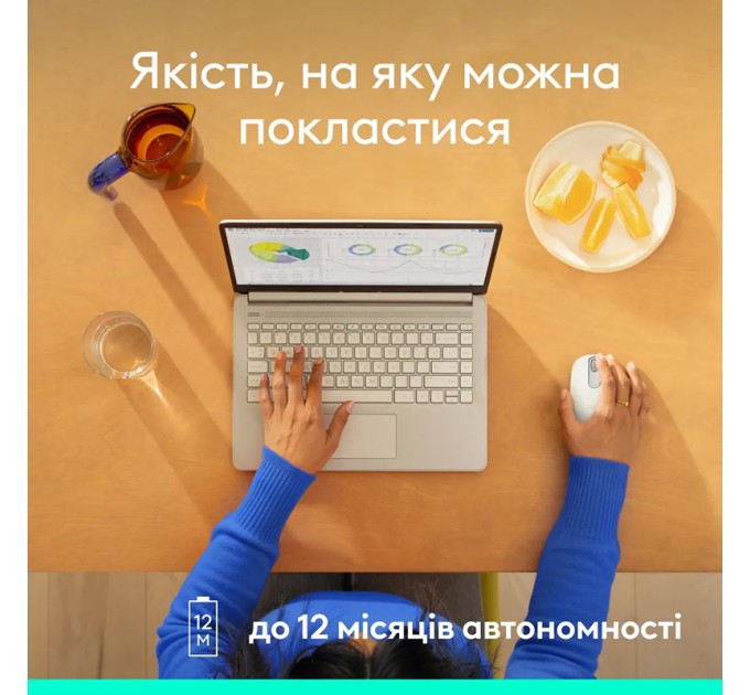 Миша бездротова M196, біла Logitech (910-007460)
