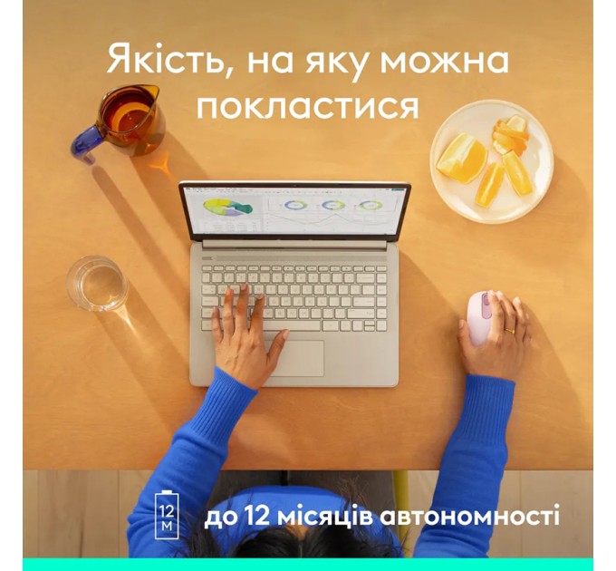 Миша бездротова M196, рожева Logitech (910-007461)