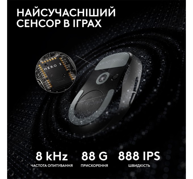 Миша бездротова G Pro X Superlight 2 Lightspeed, чорна Logitech (910-006630)