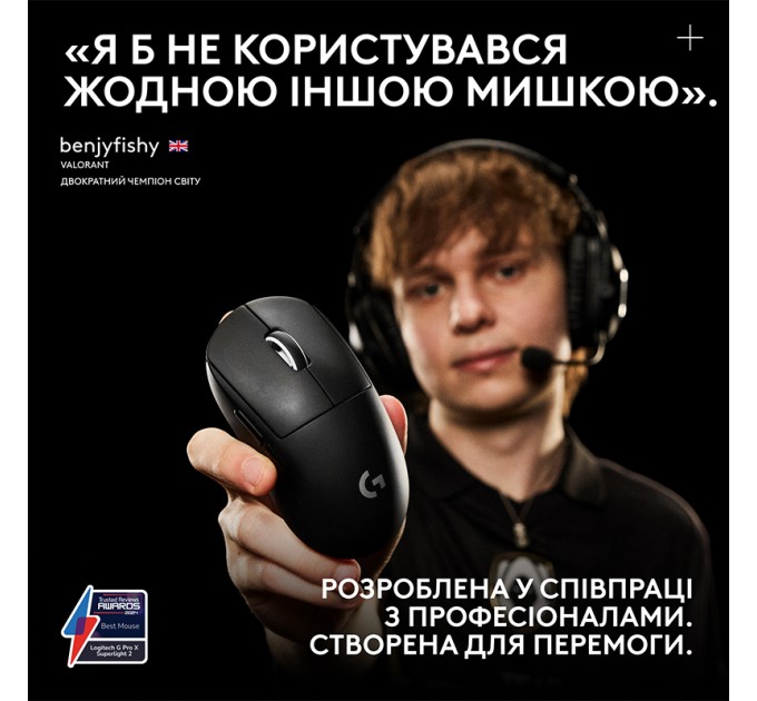 Миша бездротова G Pro X Superlight 2 Lightspeed, чорна Logitech (910-006630)