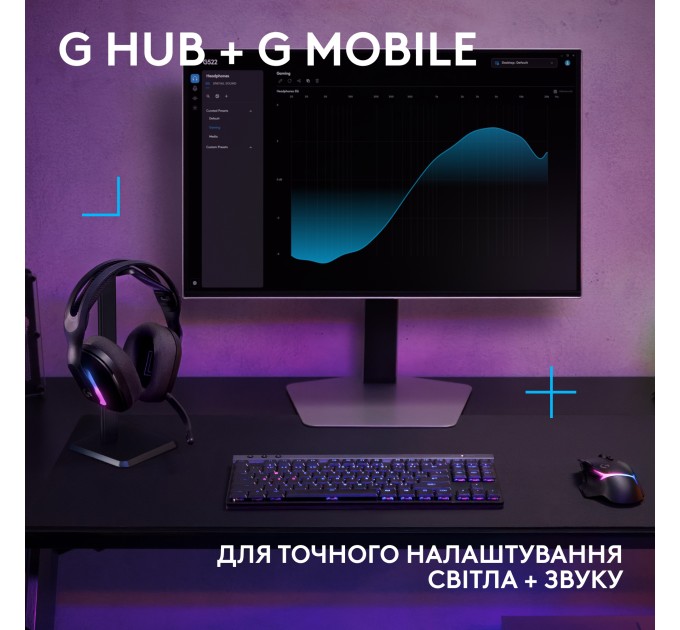 Гарнітура бездротова ігрова G522, чорна Logitech (981-001544)