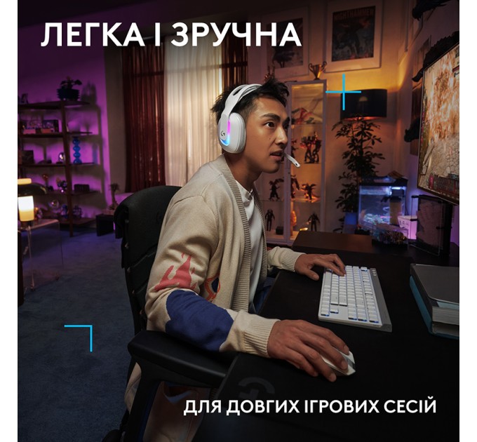 Гарнітура бездротова ігрова G522, біла Logitech (981-001550)