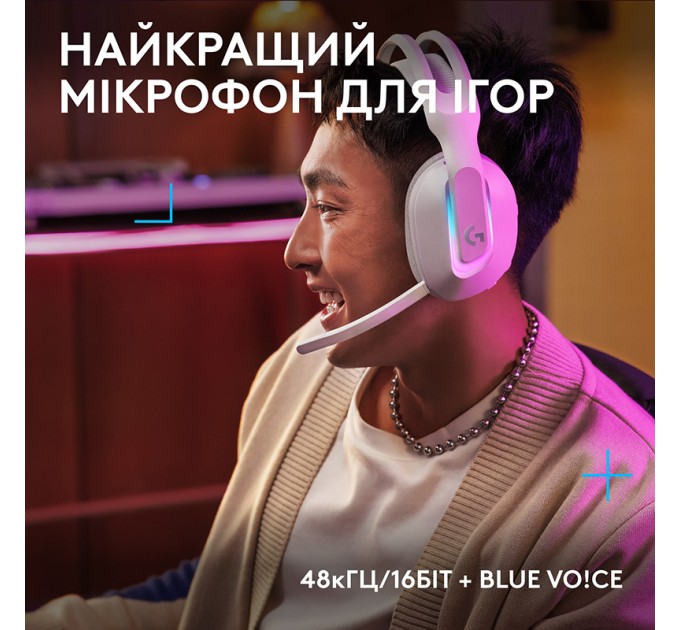 Гарнітура бездротова ігрова G522, біла Logitech (981-001550)