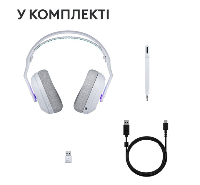 Гарнітура бездротова ігрова G522, біла Logitech (981-001550)