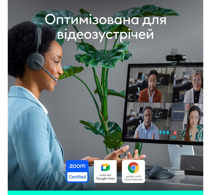 Веб-камера Brio 4K, чорна Logitech (960-001718)