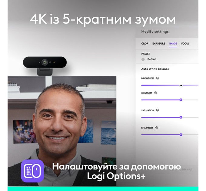 Веб-камера Brio 4K, чорна Logitech (960-001718)