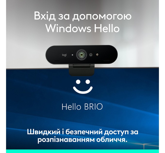 Веб-камера Brio 4K, чорна Logitech (960-001718)