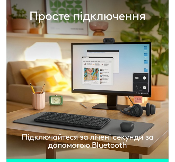 Комплект клавіатура та миша бездротовий MK250 Combo, UA, графітовий Logitech (920-013823)