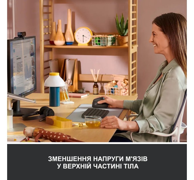 Миша бездротова WL/BT Lift Vertical Ergonomic, графітова Logitech (910-006473)