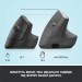 Миша бездротова WL/BT Lift Vertical Ergonomic, графітова Logitech (910-006473)