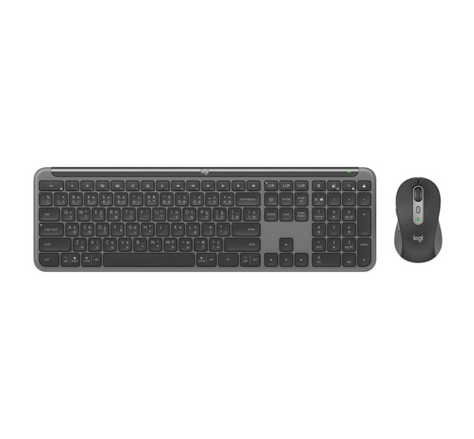 Комплект клавіатура та миша бездротовий WL/BT MK950 Signature Slim Combo, UA, графітовий Logitech (920-012490)