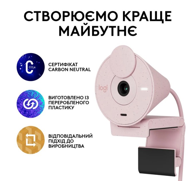 Веб-камера Brio 300, рожева Logitech (960-001448)