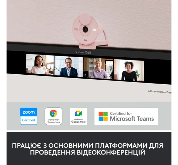Веб-камера Brio 300, рожева Logitech (960-001448)
