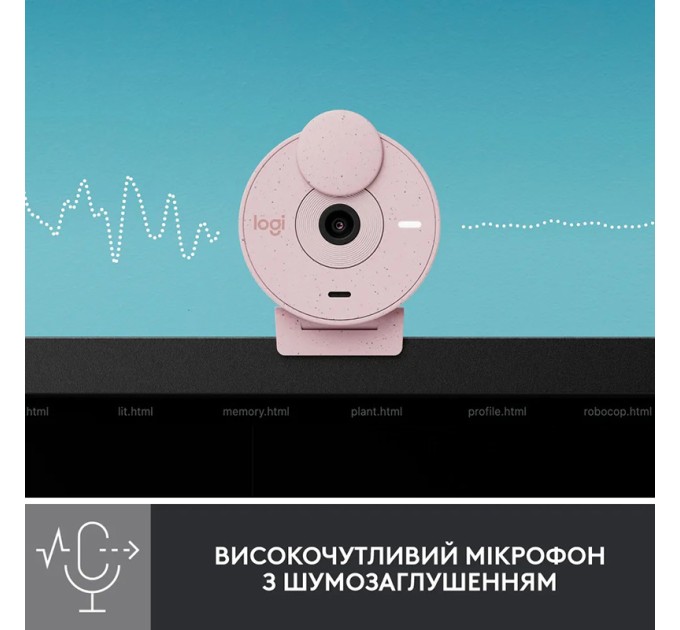 Веб-камера Brio 300, рожева Logitech (960-001448)