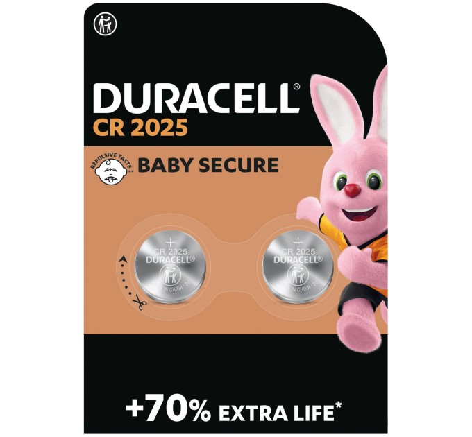 Батарейка DL2025-CR2025 літієва, DSN, блістер, 2 шт. Duracell (5019686/5018073/5017621/5014805)