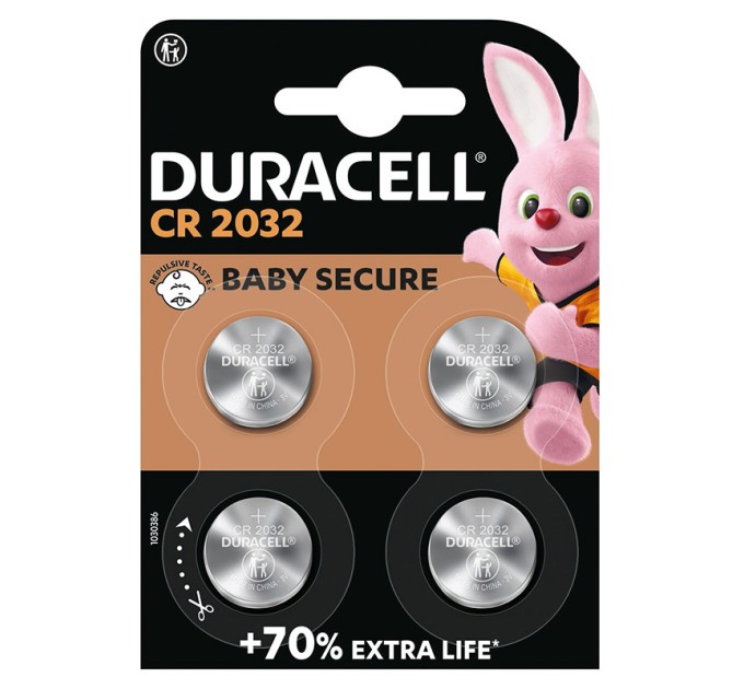 Батарейка DL2032-CR2032 літієва, DSN, блістер, 4 шт. Duracell (5018068/5007662/5010951/5014799)