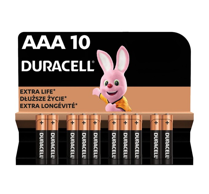 Батарейка LR03-ААА лужна, MN2400, блістер, 10 шт. Duracell (5002509/5006462/5014477/5016486)