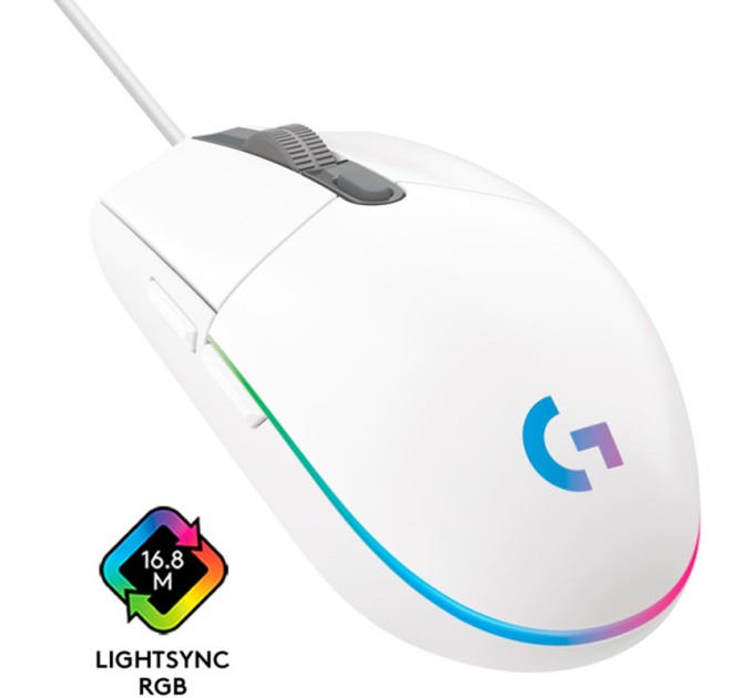 Миша USB G102 Lightsync, біла Logitech (910-005824)