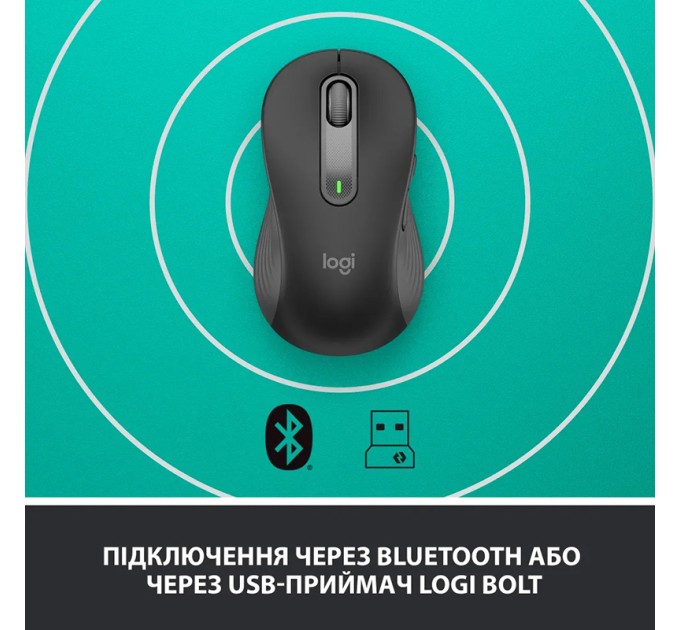 Миша бездротова M650 L Signature Left, графітова Logitech (910-006239)