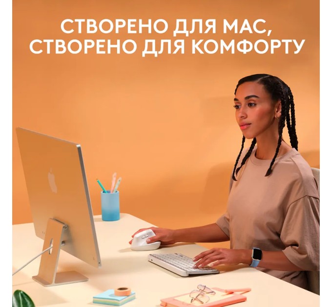 Миша бездротова Lift для Mac Vertical Ergonomic, біла Logitech (910-006477)