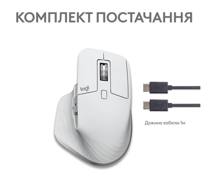 Миша бездротова MX Master 3S для Mac Performance, світло-сіра Logitech (910-006572)