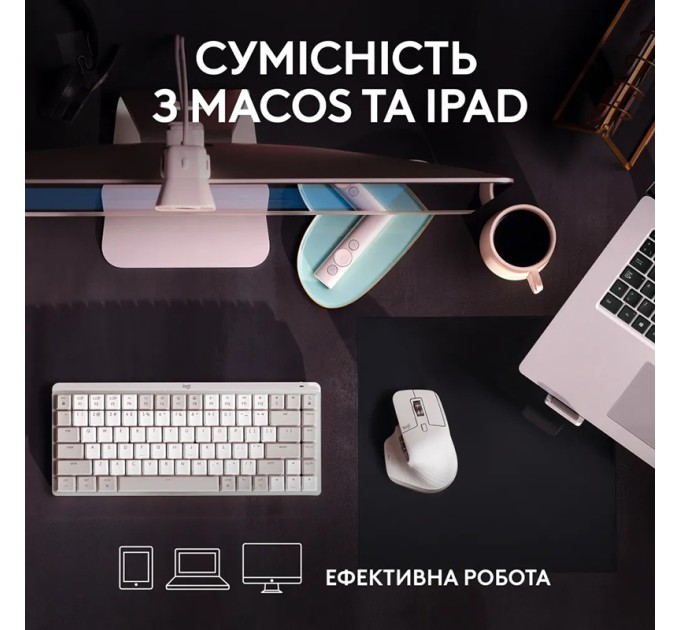 Миша бездротова MX Master 3S для Mac Performance, світло-сіра Logitech (910-006572)