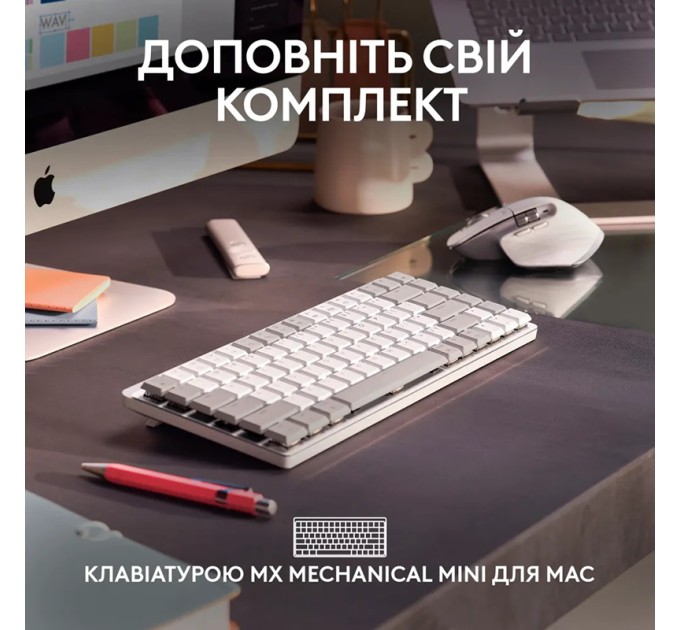 Миша бездротова MX Master 3S для Mac Performance, світло-сіра Logitech (910-006572)