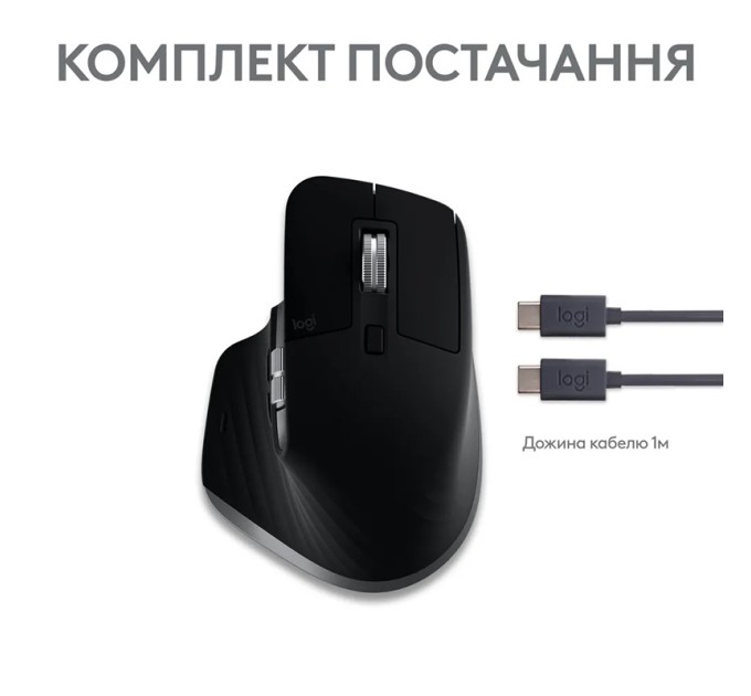 Миша бездротова MX Master 3S для Mac Performance, Space Grey Logitech (910-006571)
