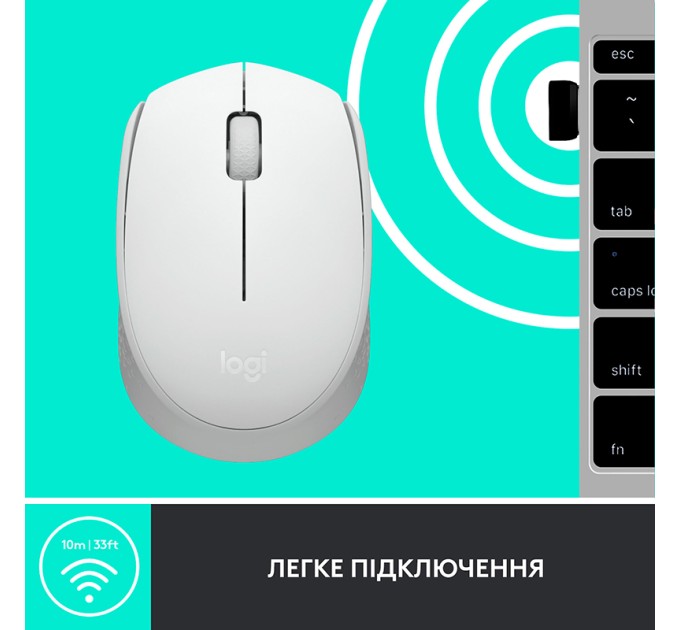 Миша бездротова M171, біла Logitech (910-006867)