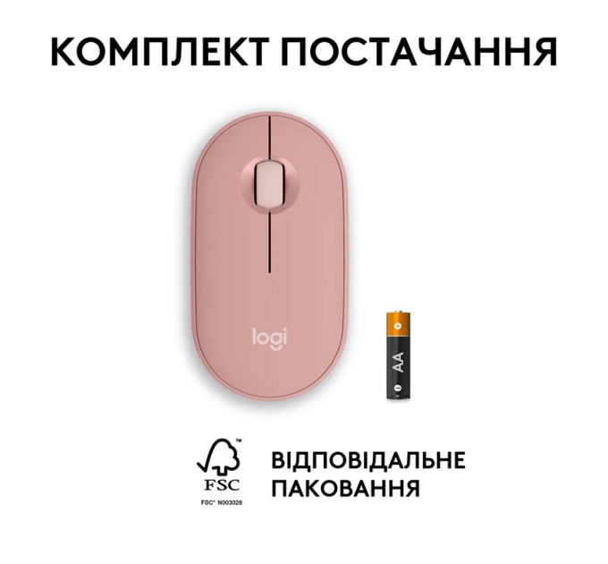 Миша бездротова M350s Pebble, рожева Logitech (910-007014)