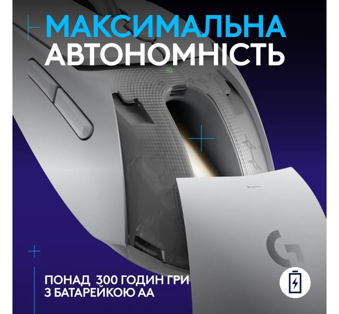 Миша бездротова WL/BT G309 Lightspeed, біла Logitech (910-007207)