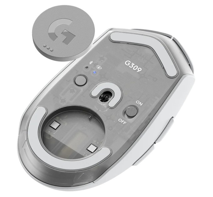 Миша бездротова WL/BT G309 Lightspeed, біла Logitech (910-007207)