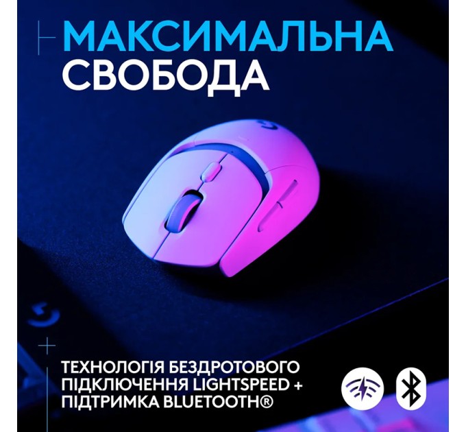 Миша бездротова WL/BT G309 Lightspeed, біла Logitech (910-007207)