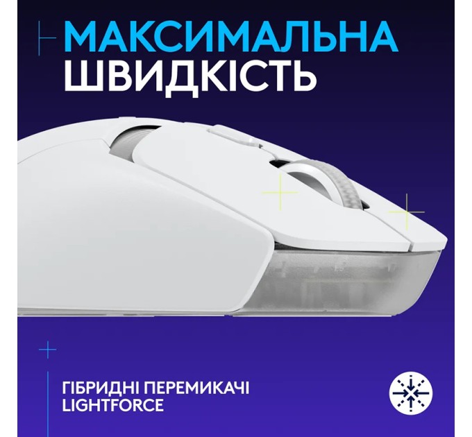Миша бездротова WL/BT G309 Lightspeed, біла Logitech (910-007207)