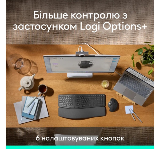 Миша бездротова MX Ergo S Trackball, графітова Logitech (910-007260)