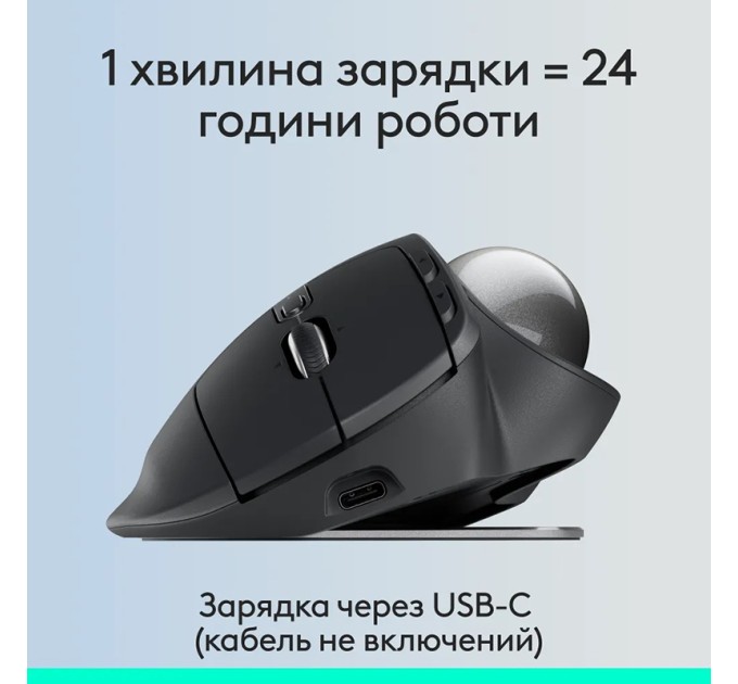 Миша бездротова MX Ergo S Trackball, графітова Logitech (910-007260)