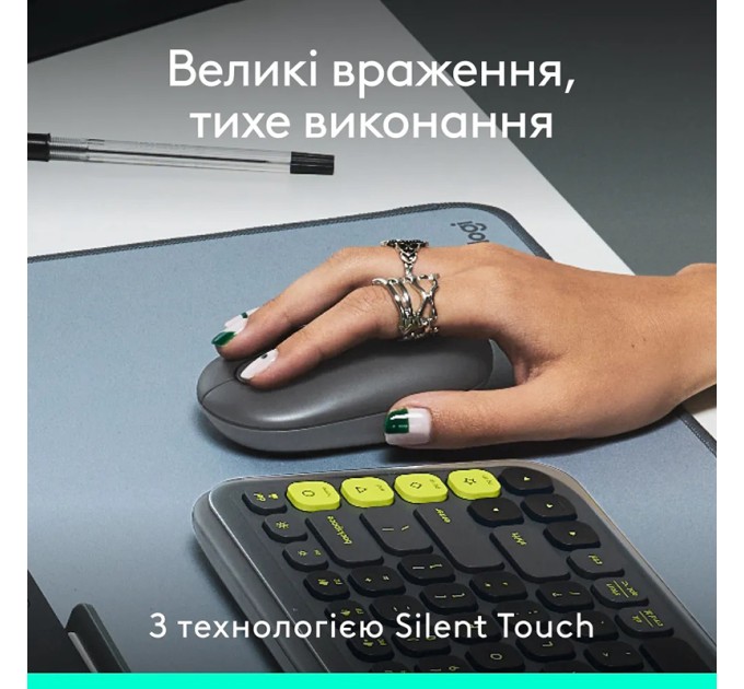 Миша бездротова POP with Emoji, графітова Logitech (910-007412)