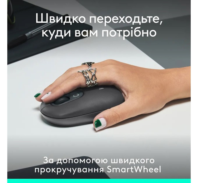 Миша бездротова POP with Emoji, графітова Logitech (910-007412)